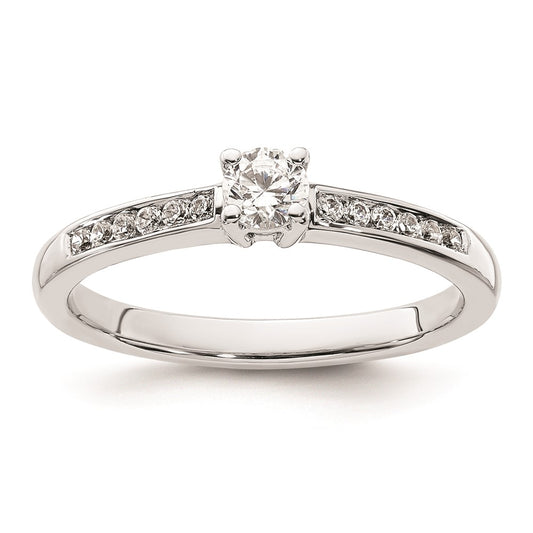 0.20ct. CZ Solid Real 14K White Gold Engagement Ring