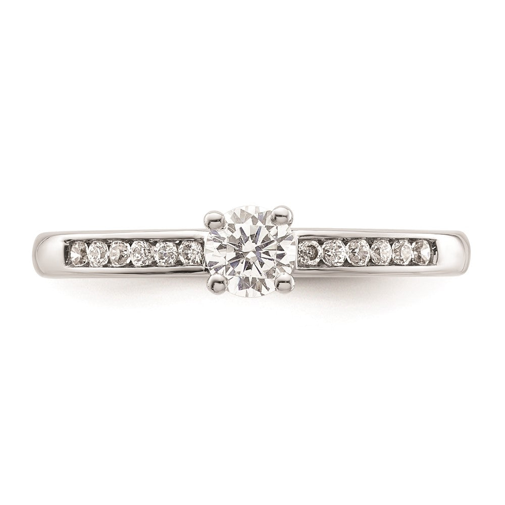 0.25ct. CZ Solid Real 14K White Gold Engagement Ring