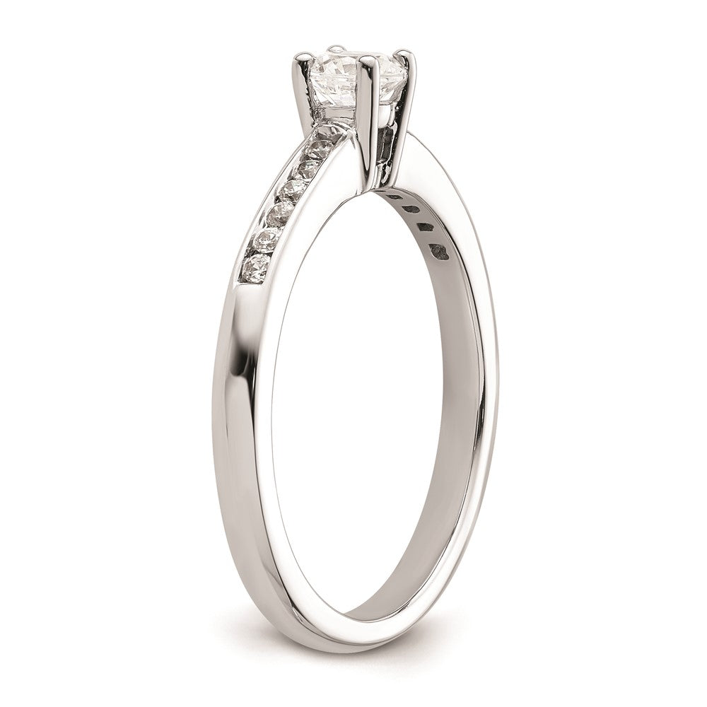 0.25ct. CZ Solid Real 14K White Gold Engagement Ring