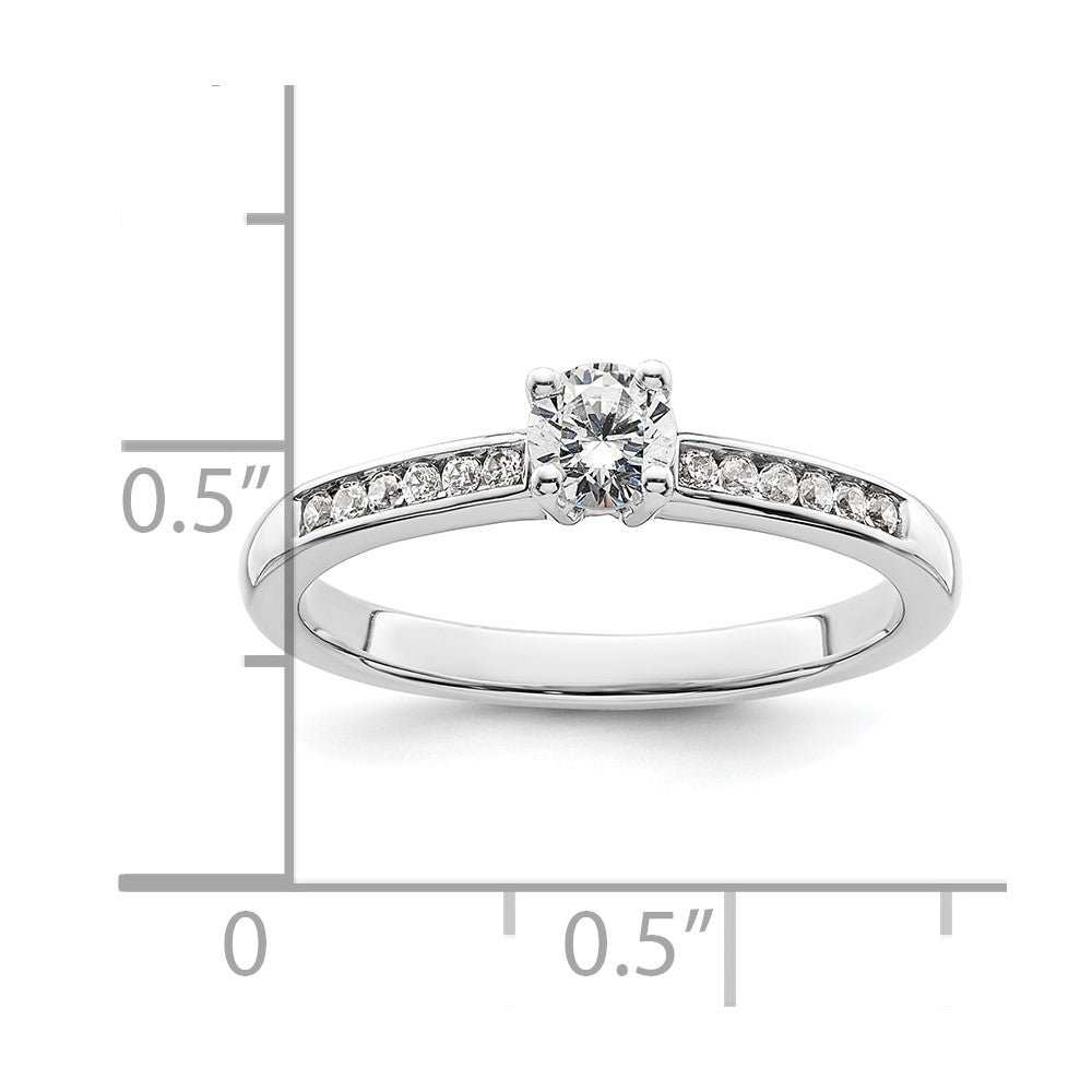 0.25ct. CZ Solid Real 14K White Gold Engagement Ring