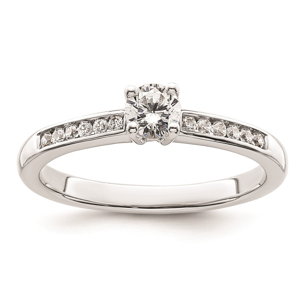 0.25ct. CZ Solid Real 14K White Gold Engagement Ring