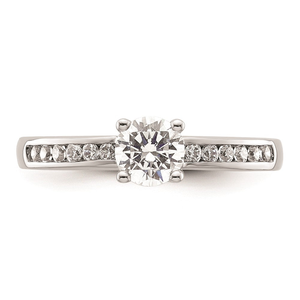 0.50ct. CZ Solid Real 14K White Gold Engagement Ring