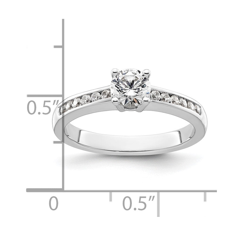 0.50ct. CZ Solid Real 14K White Gold Engagement Ring