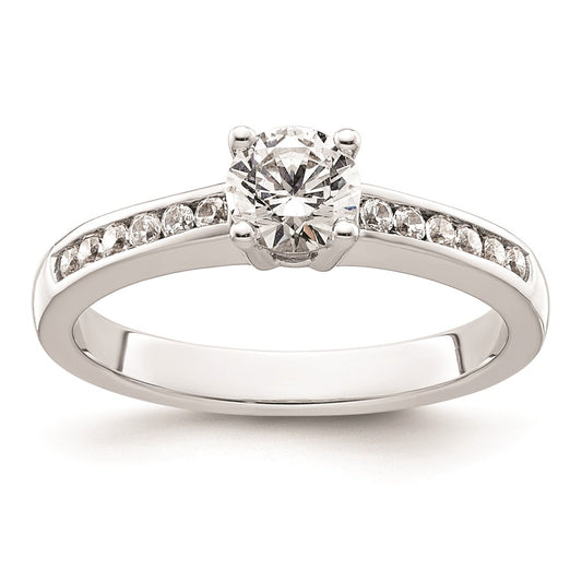 0.50ct. CZ Solid Real 14K White Gold Engagement Ring