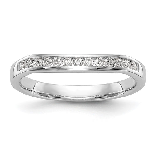 14k White Gold Real Diamond Wedding Band