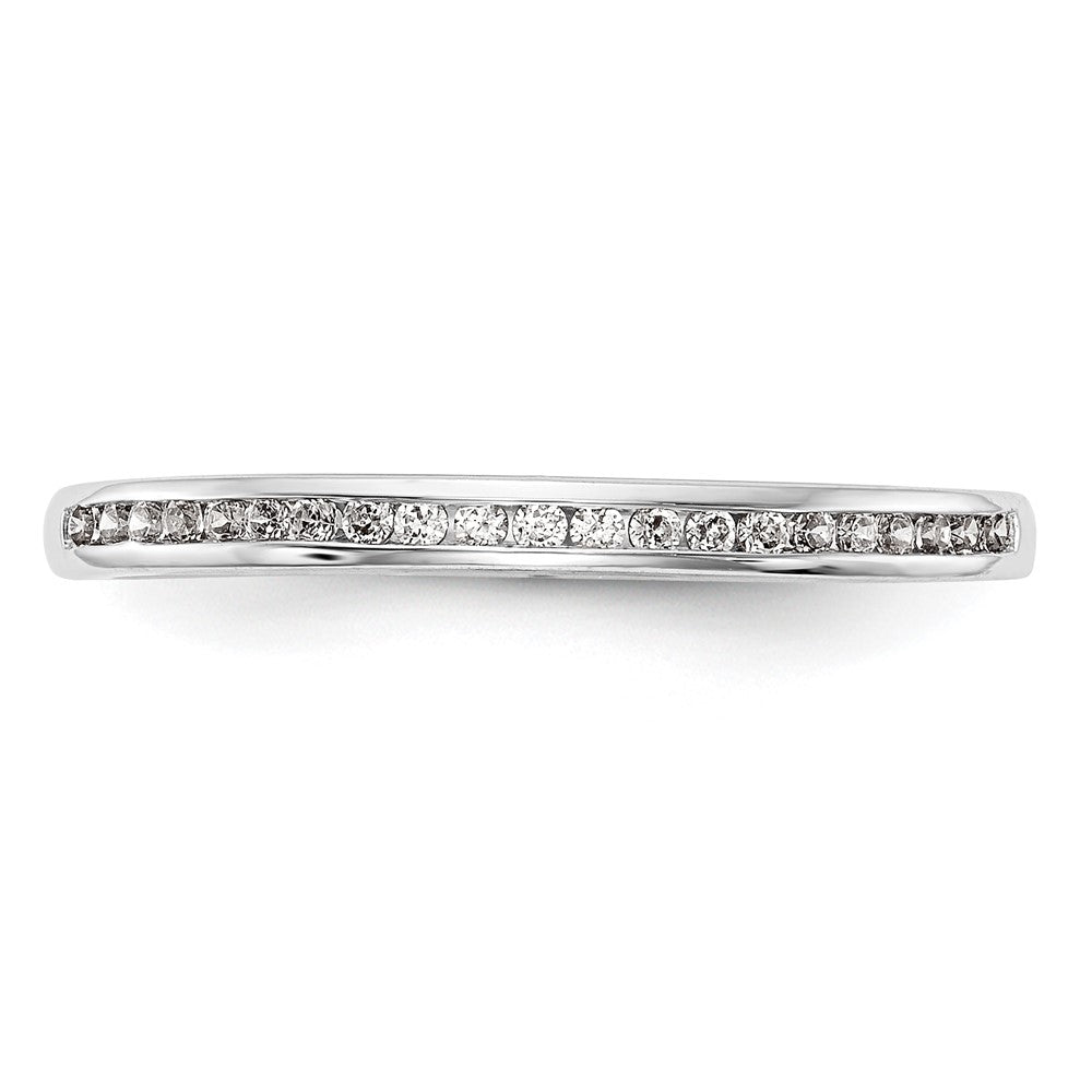 0.13ct. CZ Solid Real 14k White Gold Wedding Wedding Band Ring