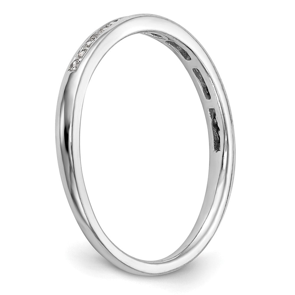 0.13ct. CZ Solid Real 14k White Gold Wedding Wedding Band Ring