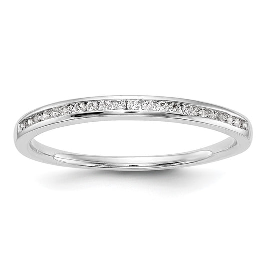 0.13ct. CZ Solid Real 14k White Gold Wedding Wedding Band Ring