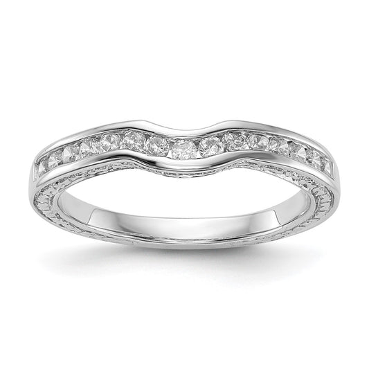 14k White Gold Real Diamond Wedding Band