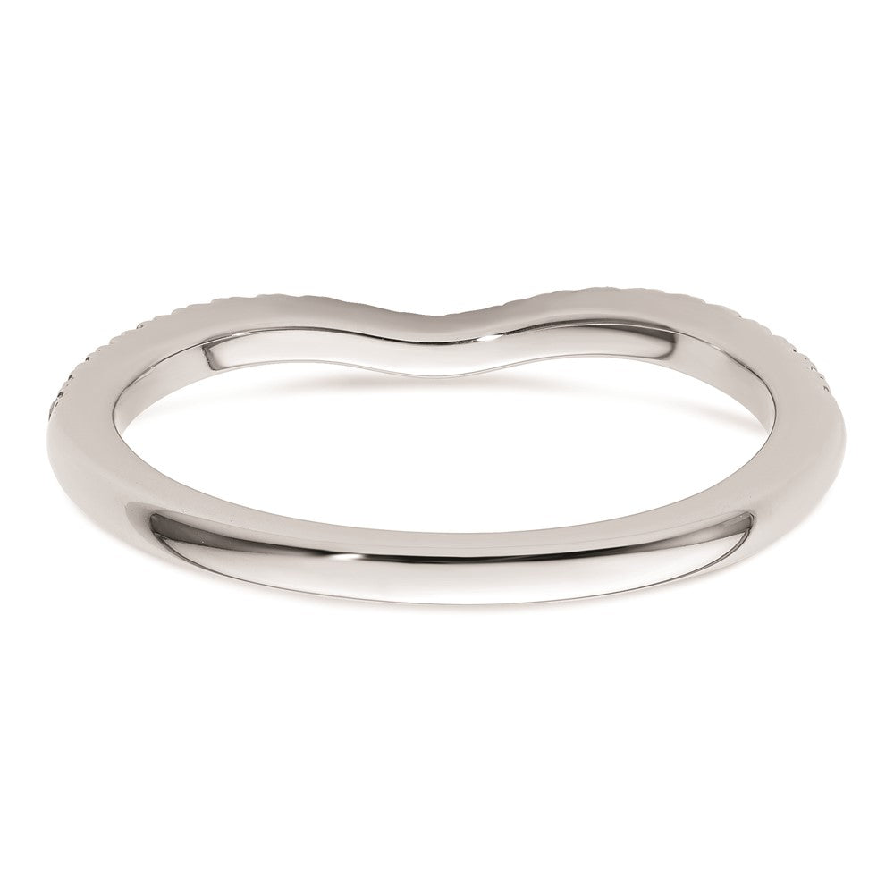 0.08ct. CZ Solid Real 14k White Gold Wedding Wedding Band Ring