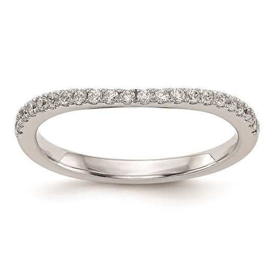 14k White Gold Real Diamond Wedding Band