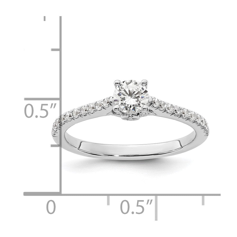 0.33ct. CZ Solid Real 14K White Gold Engagement Ring