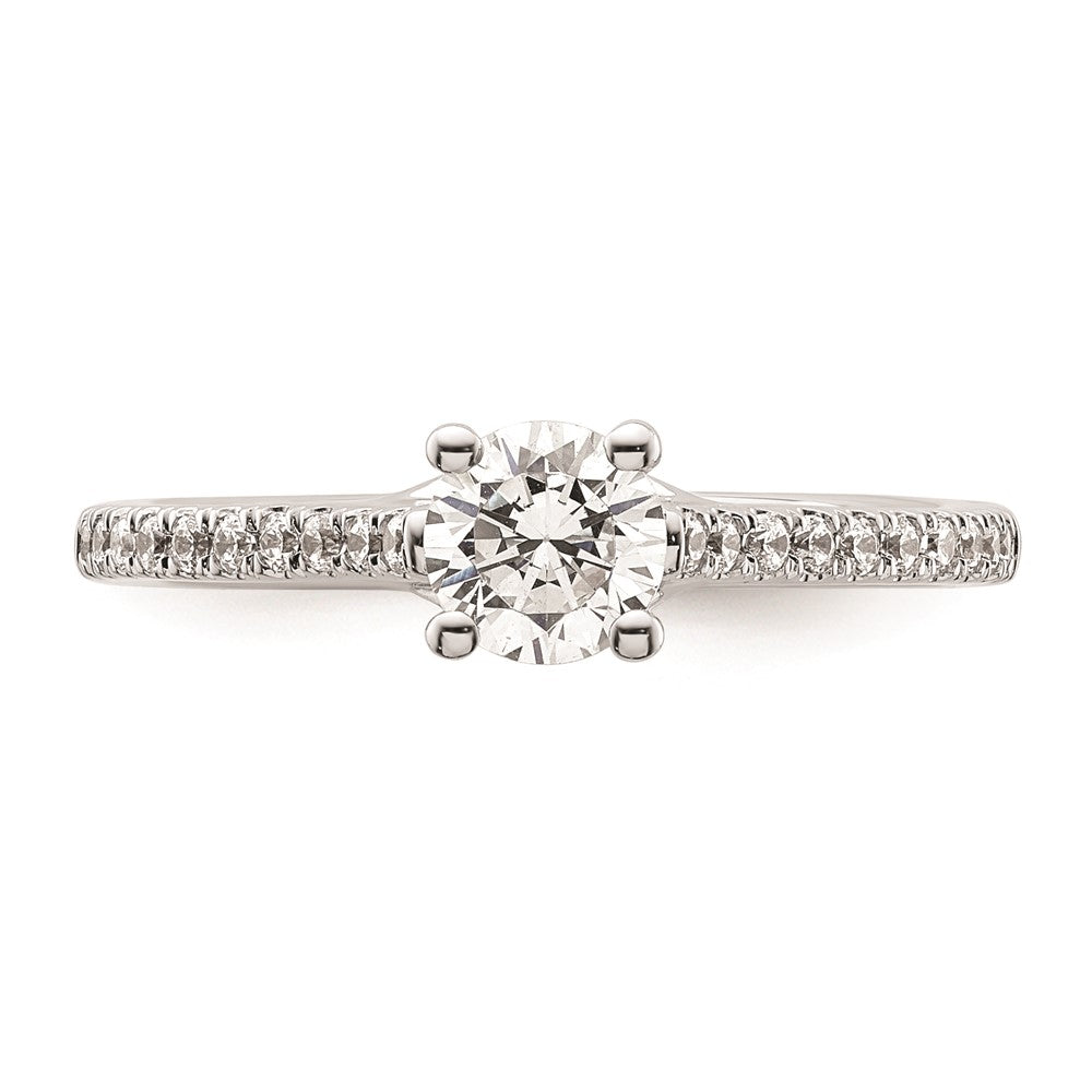 0.50ct. CZ Solid Real 14K White Gold Engagement Ring