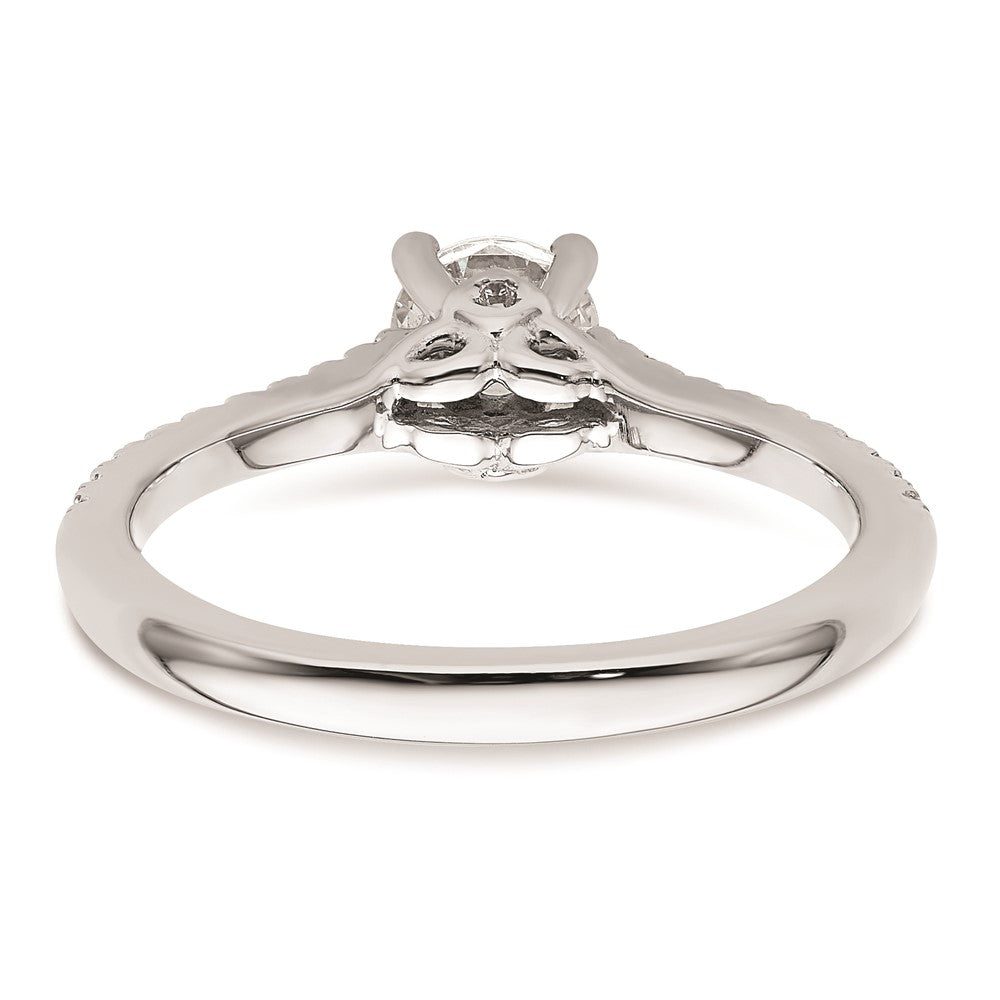 0.50ct. CZ Solid Real 14K White Gold Engagement Ring