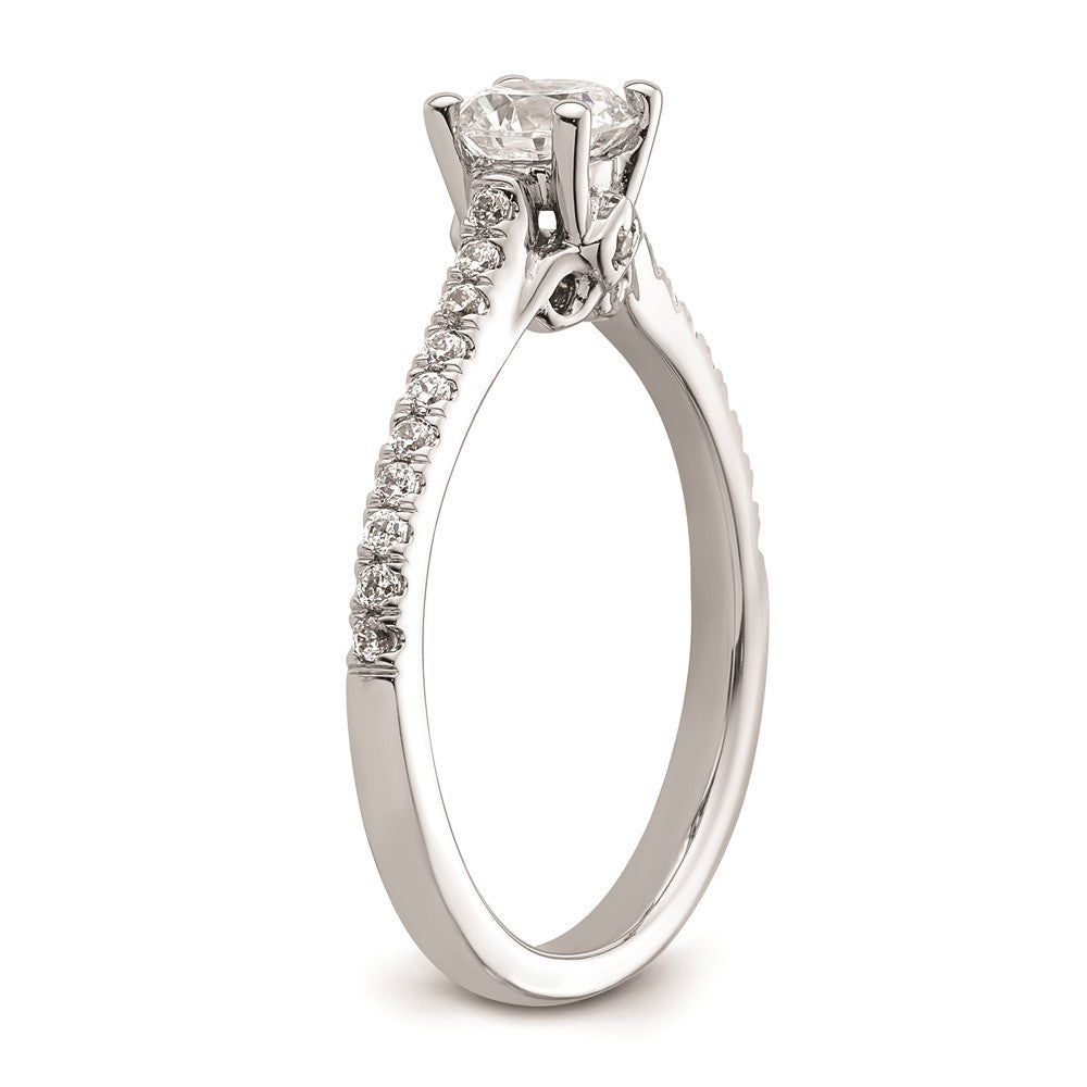 0.50ct. CZ Solid Real 14K White Gold Engagement Ring