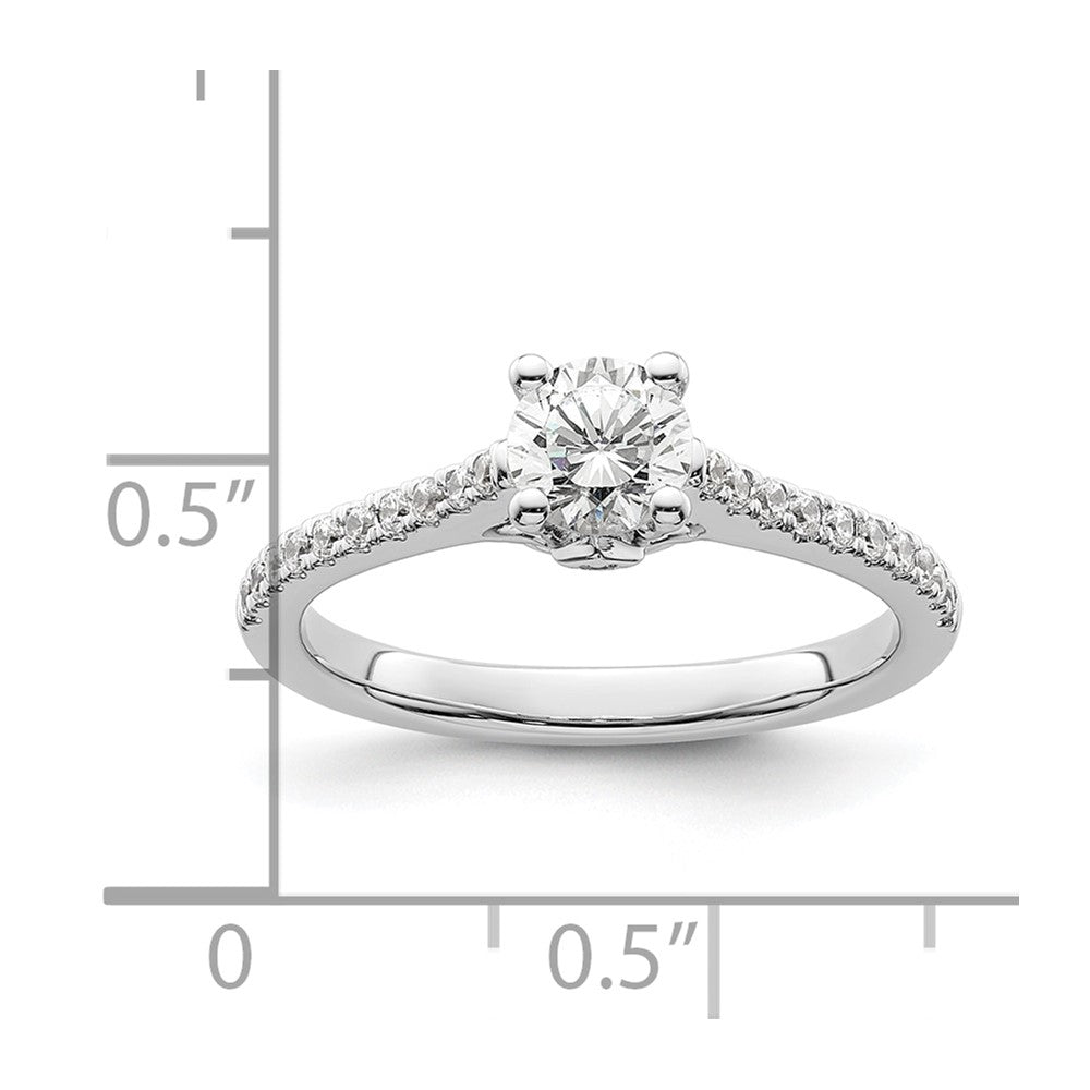 0.50ct. CZ Solid Real 14K White Gold Engagement Ring