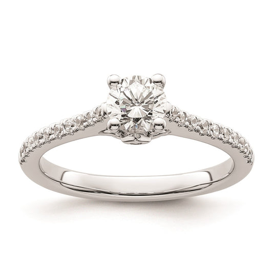 0.50ct. CZ Solid Real 14K White Gold Engagement Ring