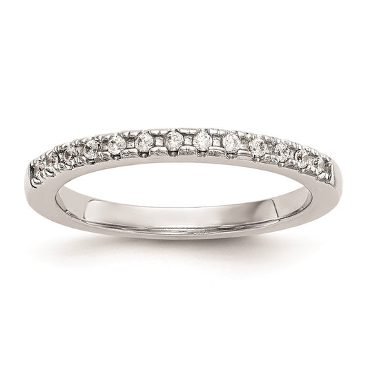 14k White Gold Real Diamond Wedding Band