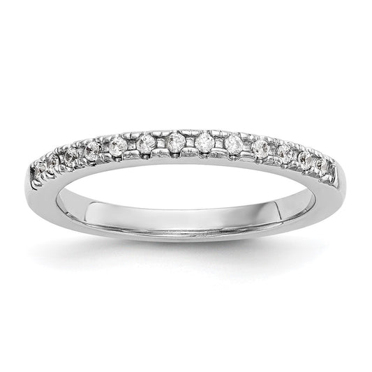 14k White Gold Real Diamond Wedding Band