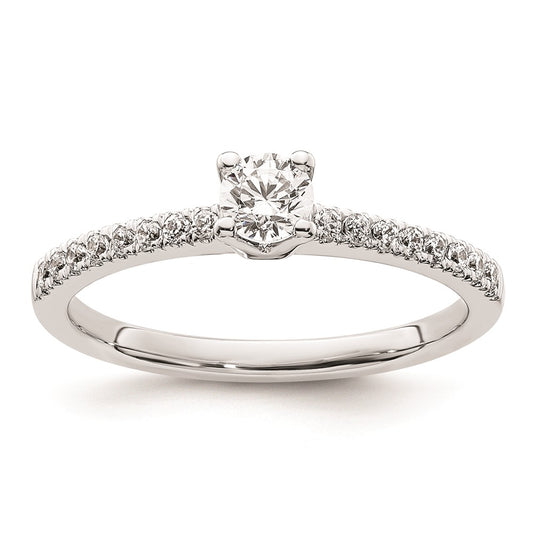 0.25ct. CZ Solid Real 14K White Gold Engagement Ring