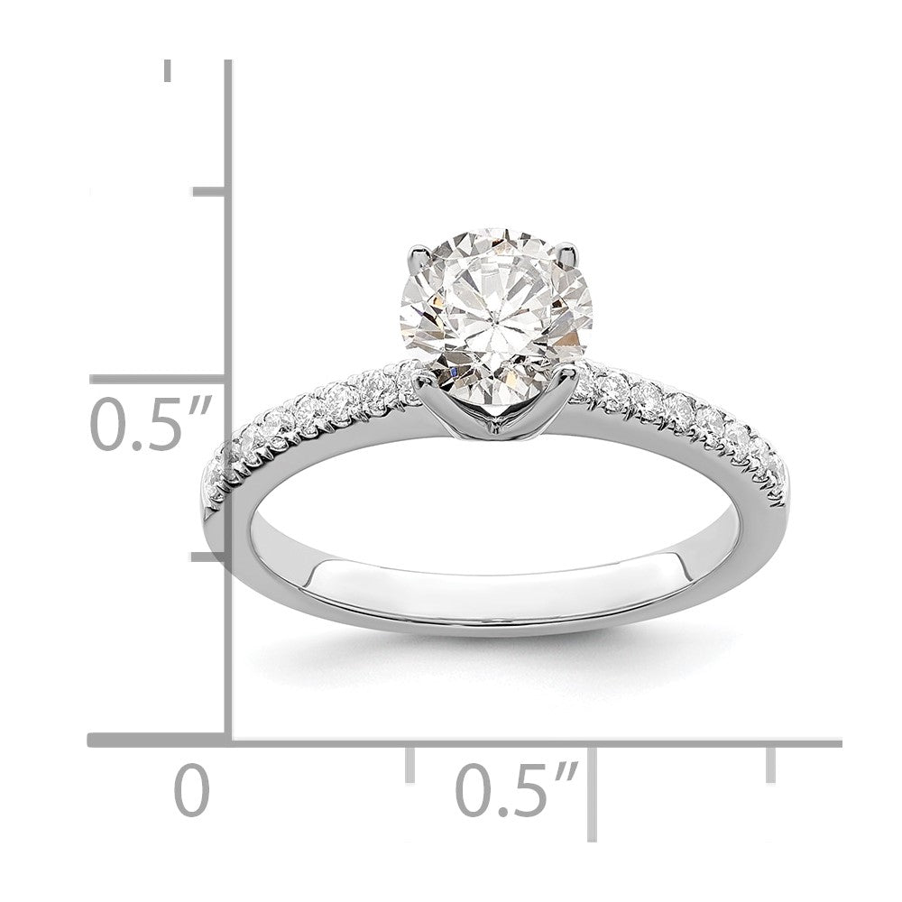 0.50ct. CZ Solid Real 14K White Gold Engagement Ring