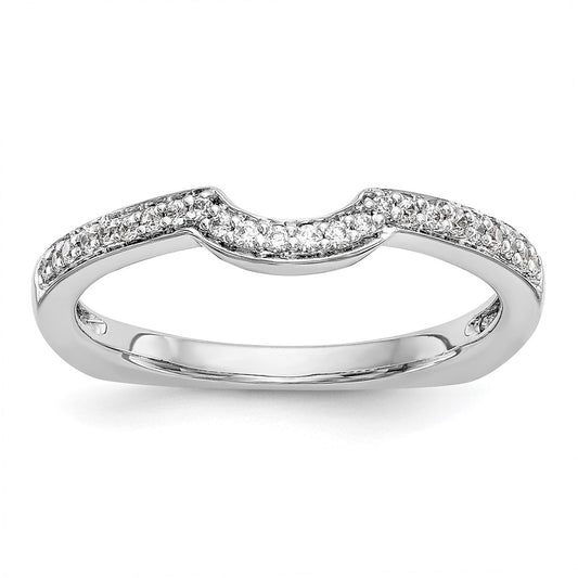 14k White Gold Real Diamond Wedding Band