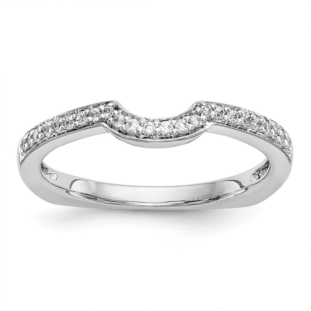 0.12ct. CZ Solid Real 14k White Gold Wedding Wedding Band Ring