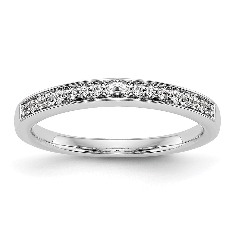 0.11ct. CZ Solid Real 14k White Gold Wedding Wedding Band Ring