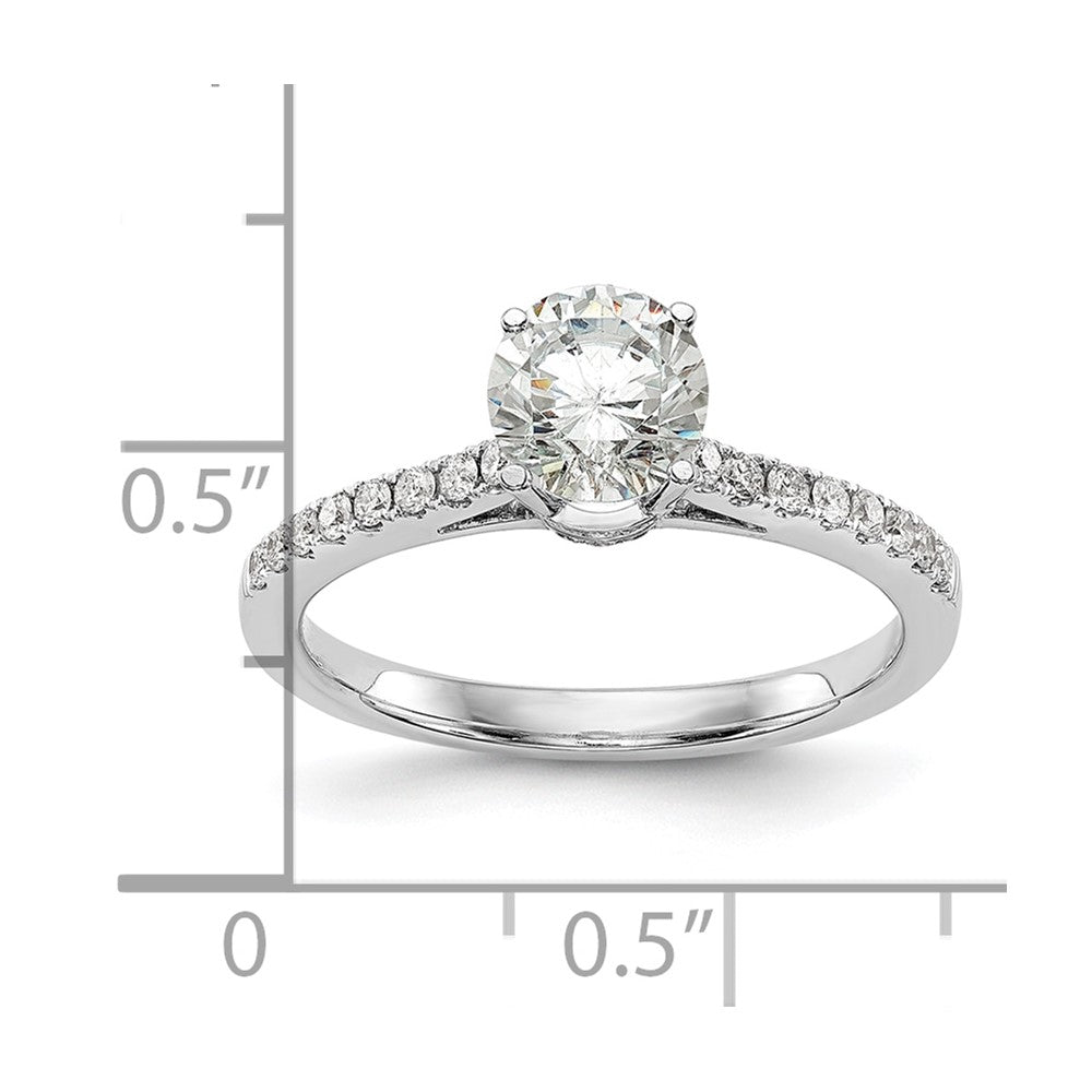 0.50ct. CZ Solid Real 14K White Gold Engagement Ring