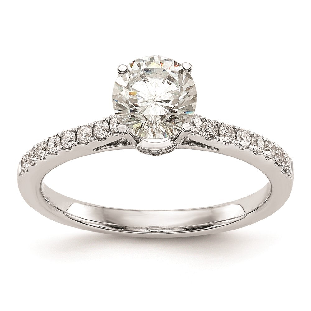 0.50ct. CZ Solid Real 14K White Gold Engagement Ring