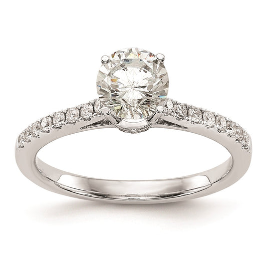 0.50ct. CZ Solid Real 14K White Gold Engagement Ring