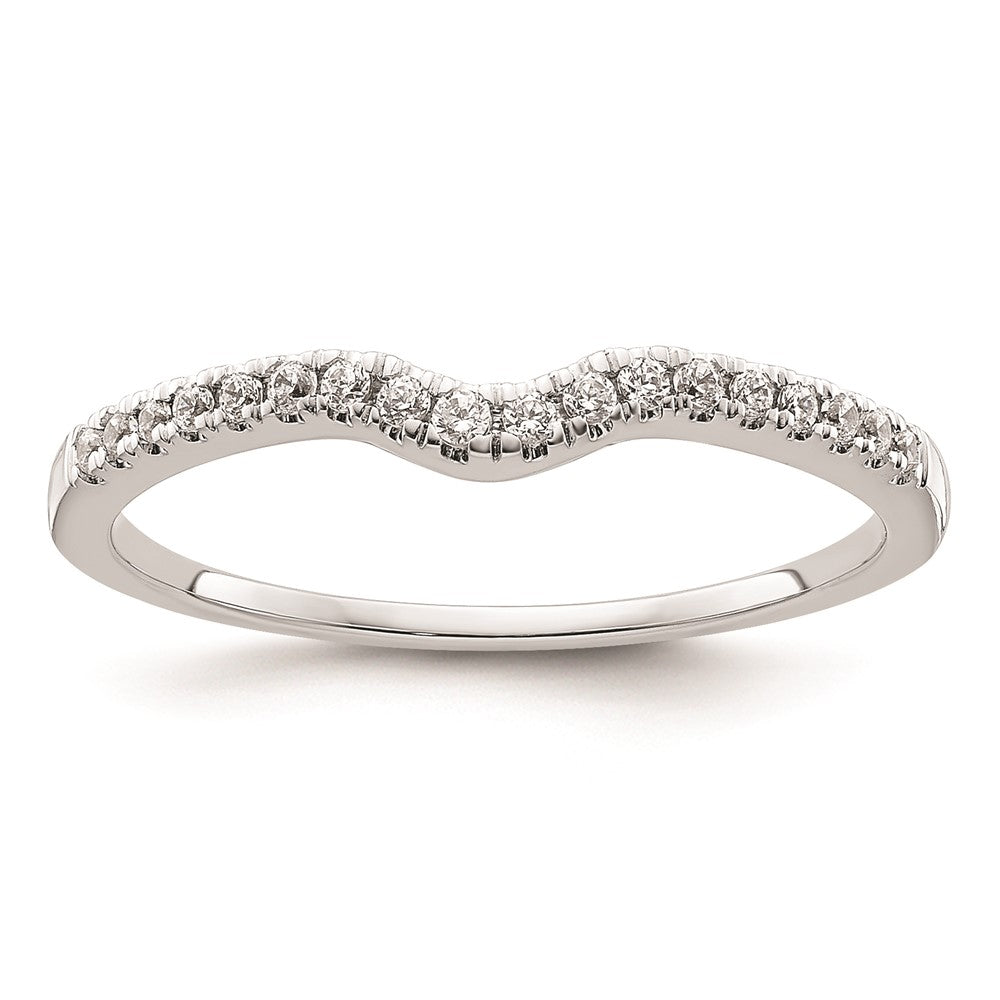 14k White Gold Real Diamond Wedding Band