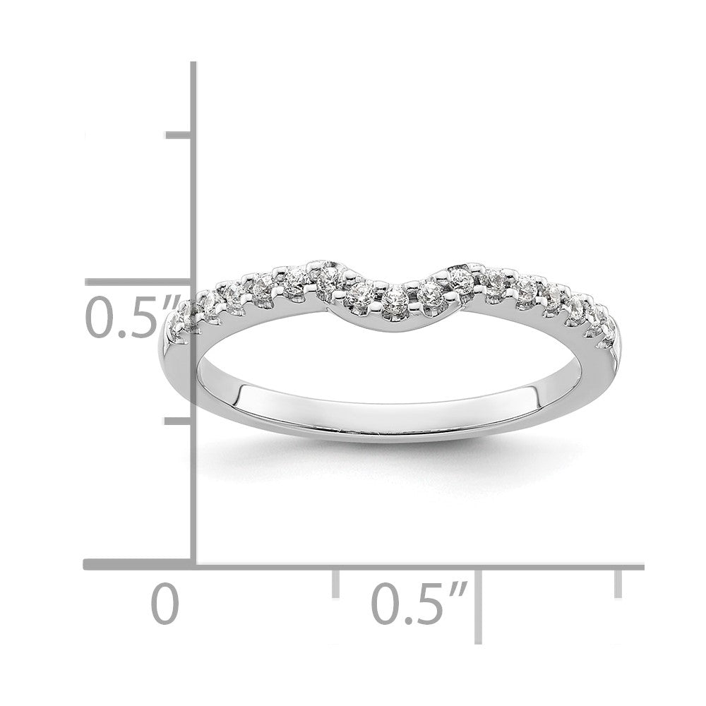 0.14ct. CZ Solid Real 14k White Gold Wedding Wedding Band Ring