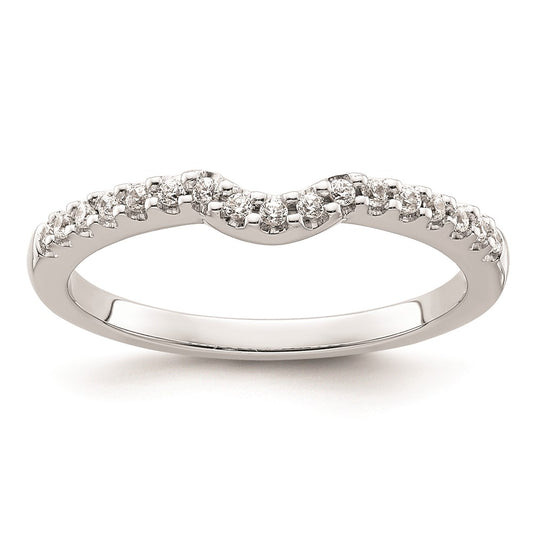 14k White Gold Real Diamond Wedding Band