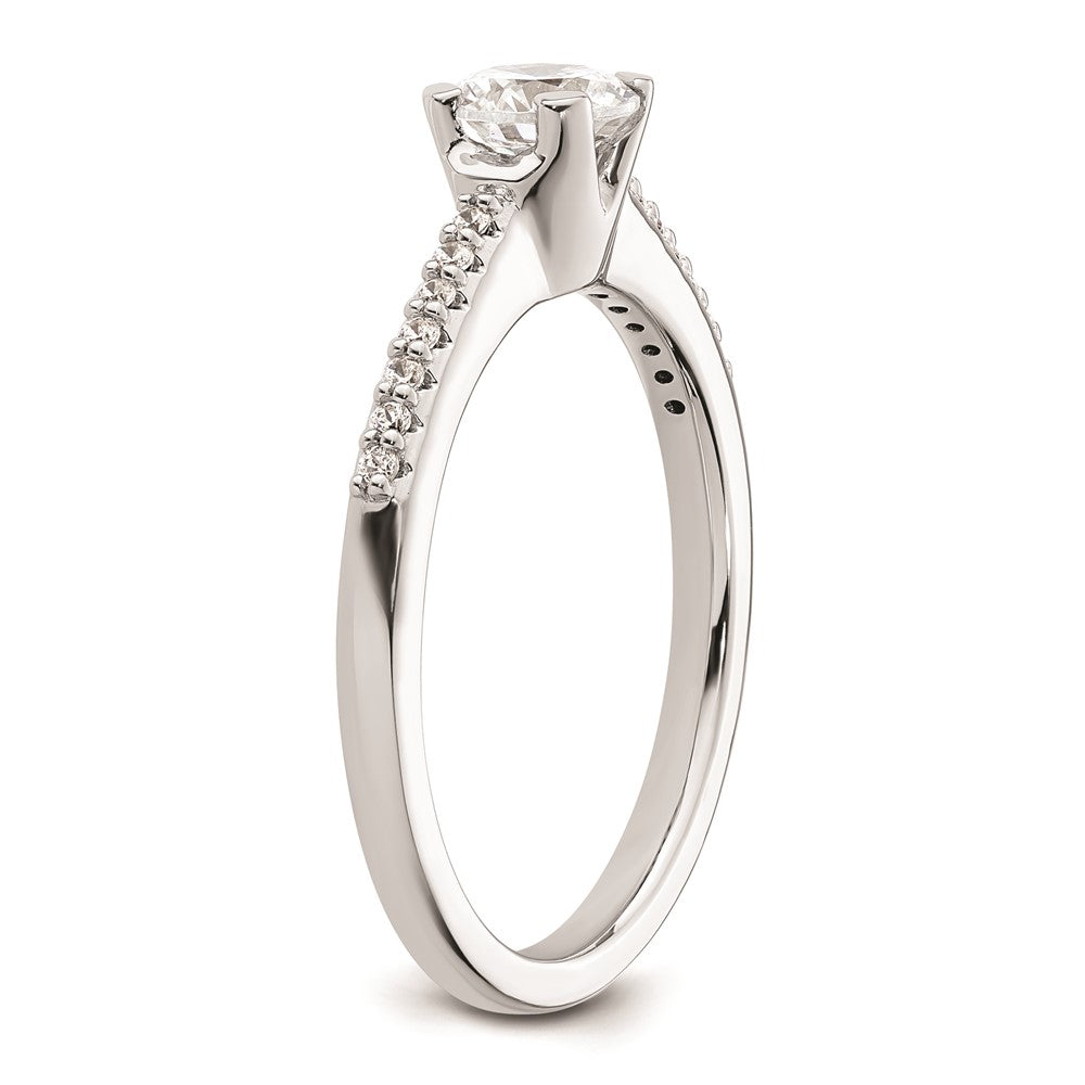 0.50ct. CZ Solid Real 14K White Gold Engagement Ring