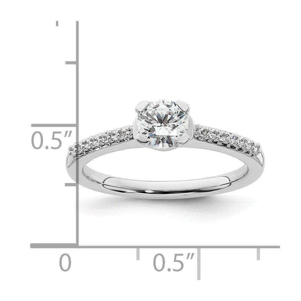 0.50ct. CZ Solid Real 14K White Gold Engagement Ring