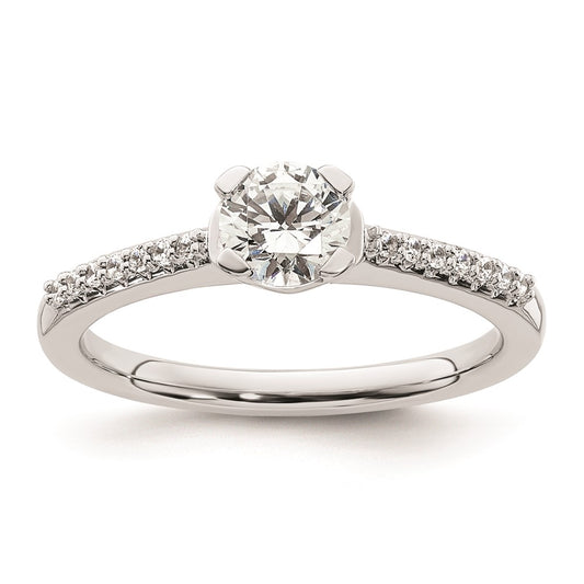 0.50ct. CZ Solid Real 14K White Gold Engagement Ring