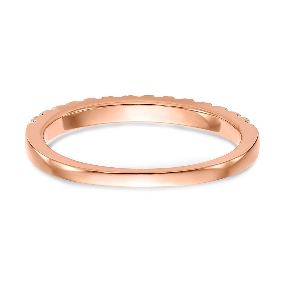 14k Rose Gold Real Diamond Wedding Band