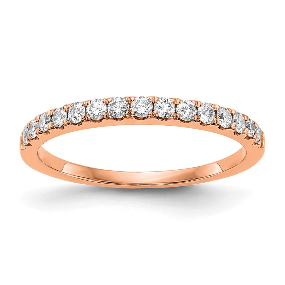 14k Rose Gold Real Diamond Wedding Band