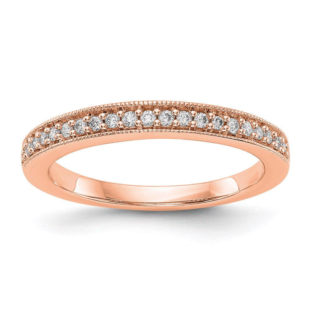 14k Rose Gold Real Diamond Wedding Band