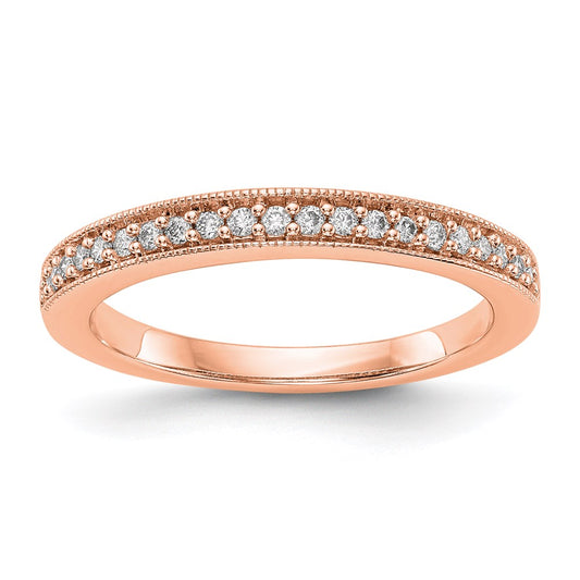 14k Rose Gold Real Diamond Wedding Band