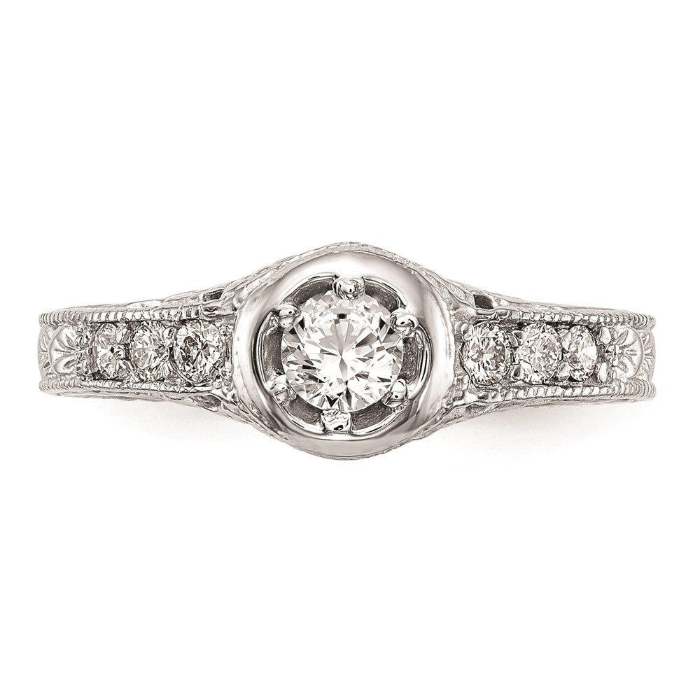 0.25ct. CZ Solid Real 14K White Gold Engagement Ring