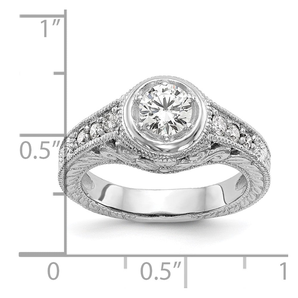 0.50ct. CZ Solid Real 14K White Gold Engagement Ring