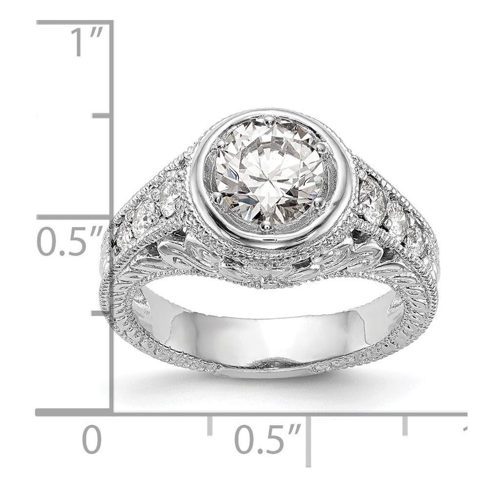 0.63ct. CZ Solid Real 14K White Gold Engagement Ring