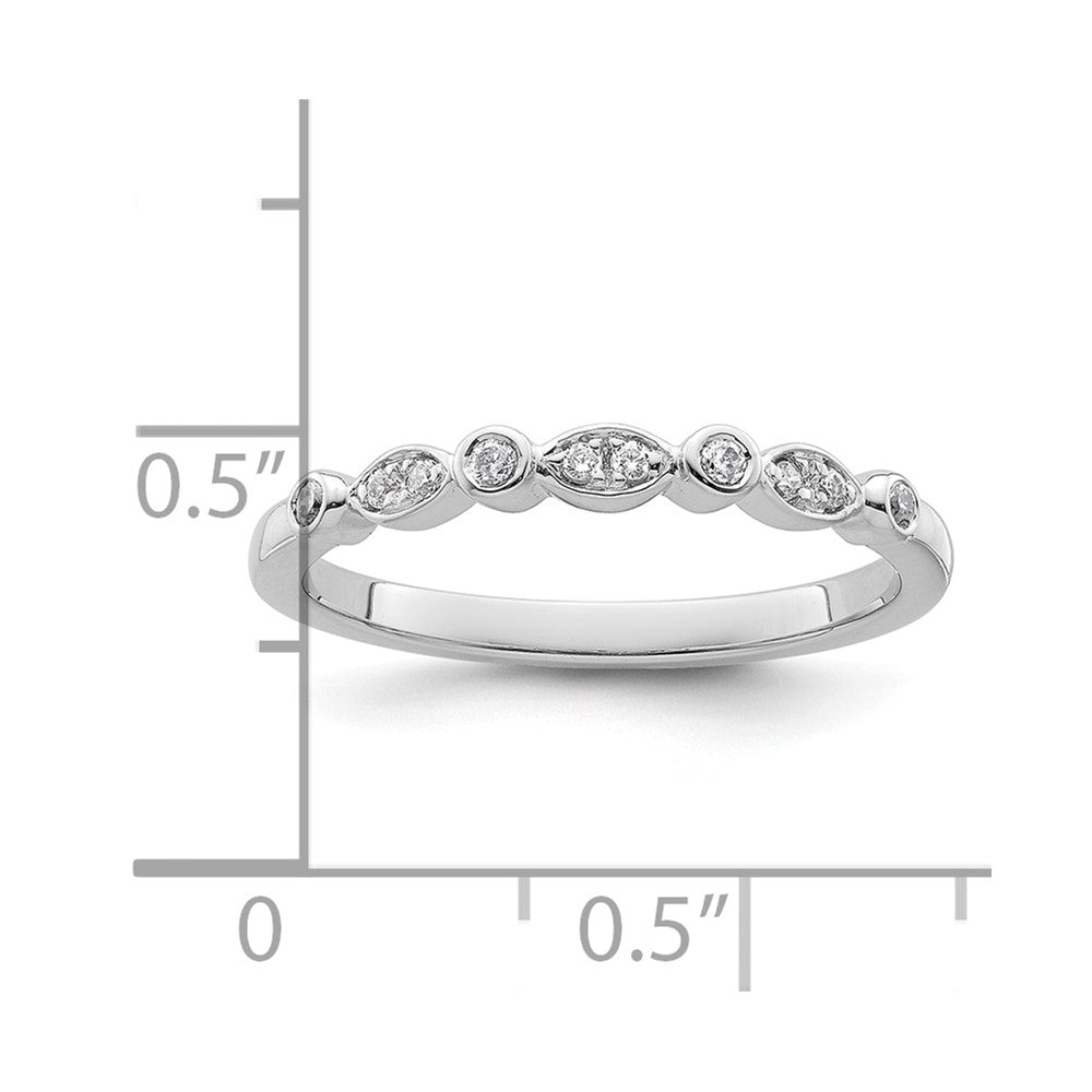 0.12ct. CZ Solid Real 14k White Gold Wedding Wedding Band Ring