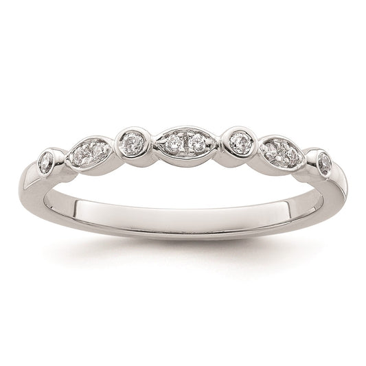 14k White Gold Real Diamond Wedding Band