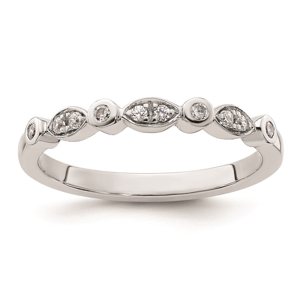 14k White Gold Real Diamond Wedding Band