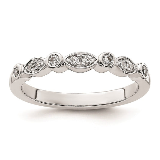 14k White Gold Real Diamond Wedding Band