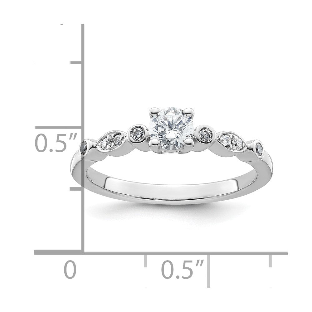 0.33ct. CZ Solid Real 14K White Gold Engagement Ring