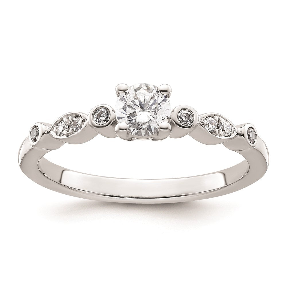 0.33ct. CZ Solid Real 14K White Gold Engagement Ring